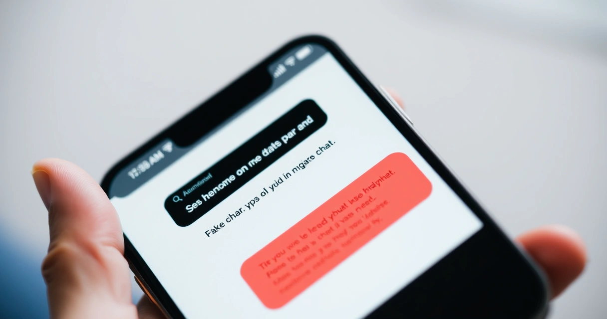 Smartphone na nagpapakita ng kahina-hinalang chat tungkol sa pekeng job offer