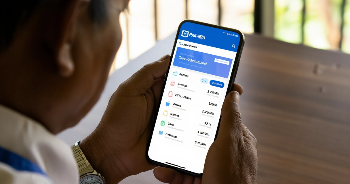 Pilipinong manggagawa nagbubukas ng Pag-IBIG MP2 savings account sa smartphone