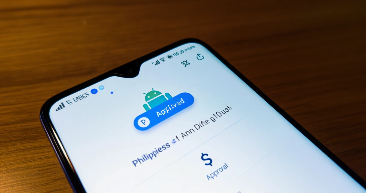 Smartphone na nagpapakita ng Tala app loan approval screen sa Pilipinas