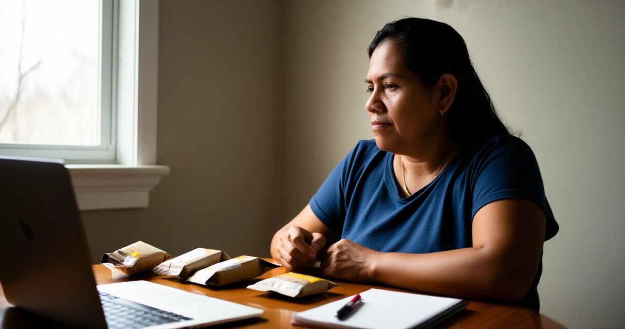 Isang Pilipinang empleyado na nagtatrabaho sa kanyang side hustle mula sa bahay