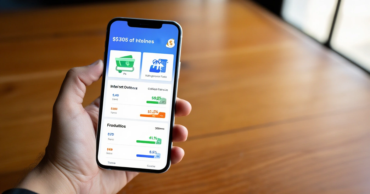 Maya savings account app sa smartphone, nagpapakita ng interest rate at balanse