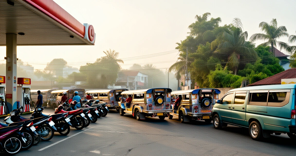 Pila ng mga sasakyan sa gasolinahan sa Pilipinas
