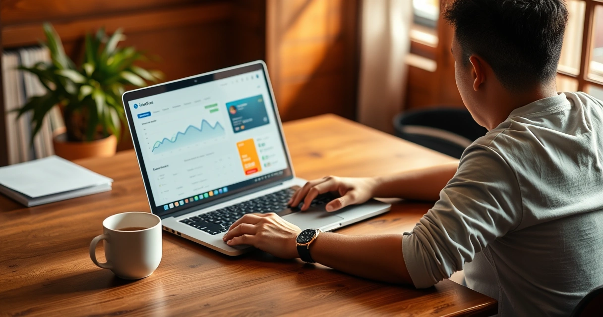 Pinoy freelancer na tumitingin sa money transfer dashboard sa laptop
