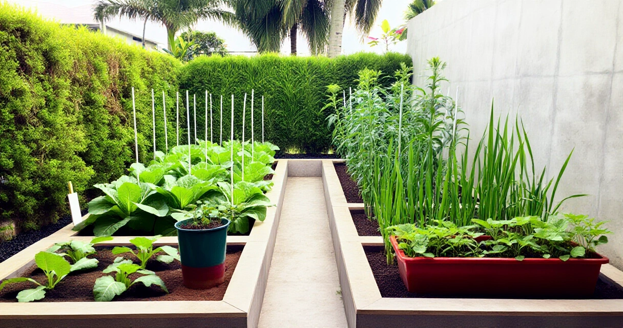 Masayang bakuran na may gulay sa Pilipinas para sa urban farming negosyo sa bahay
