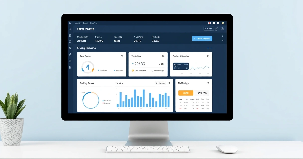 Dashboard ng kita ng freelancer sa computer screen