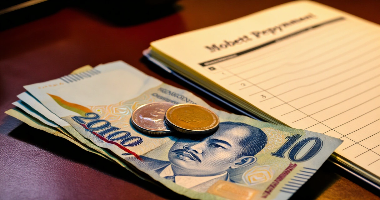 Mga perang Pilipino at notebook para sa pagpaplano ng pagbabayad ng utang