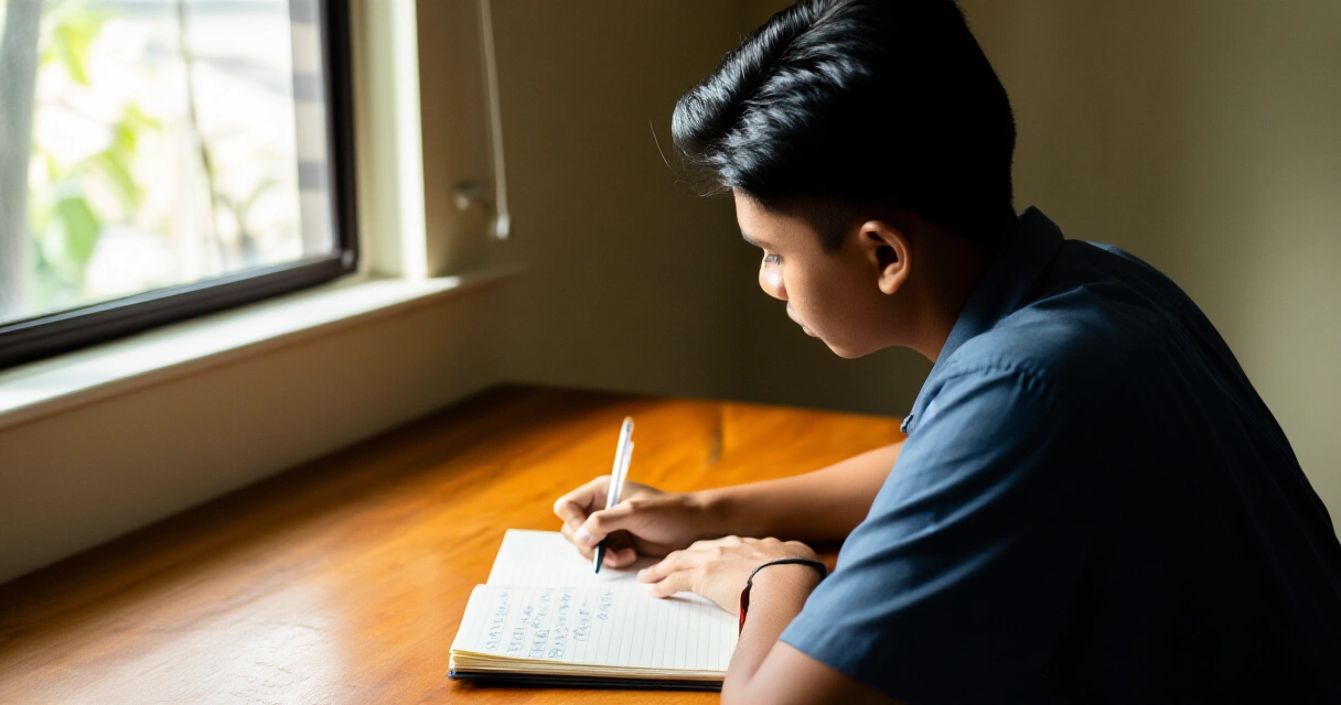 Pilipinong propesyonal na nagsusulat ng mga personal na layunin sa isang notebook