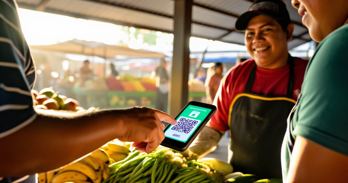 Pilipinong tindero tumatanggap ng digital payment sa palengke gamit QR code