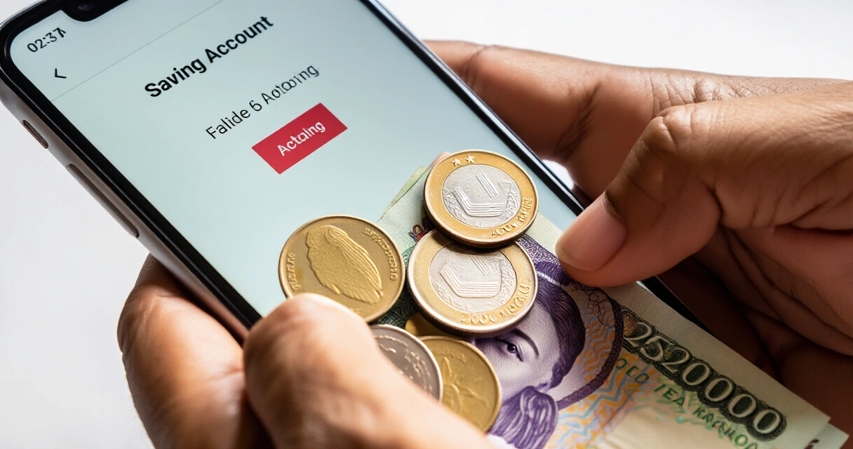 Pagsusuri ng savings account balance sa smartphone gamit ang digital banking app